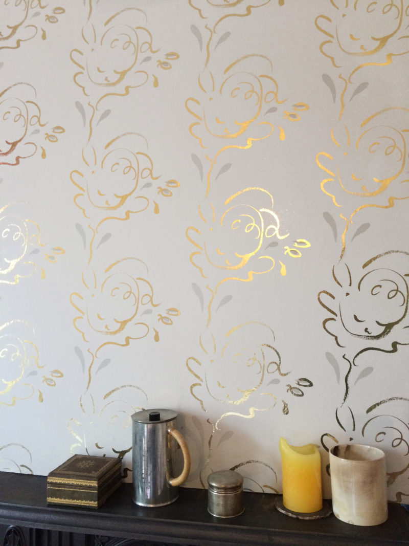 Seraph gold French grey wallpaper